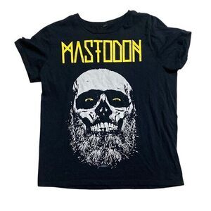 Mastodon Band Graphic Tee Skull Design Black Bay Island Tag‎ Size Large